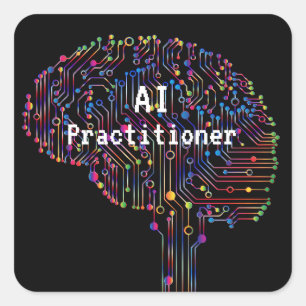 Sticker Carré IA Praticien de l'intelligence artificielle