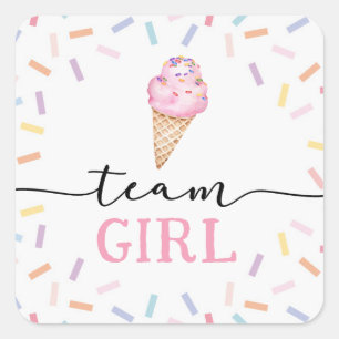 Sticker Carré Icecream Genre Revela Team Girl