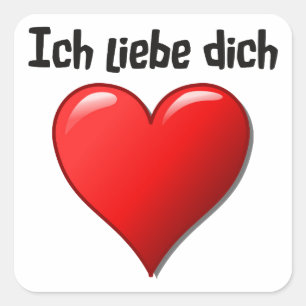 Sticker Carré Ich liebe dich - Je vous aime en allemand