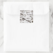 Sticker Carré Ichthyologie - Elasmobranche, Ganoïde (Sac)