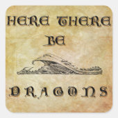 Sticker Carré Ici Il Y A Des Dragons (Devant)