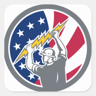 Sticker Carré Icône américaine de drapeau des Etats-Unis