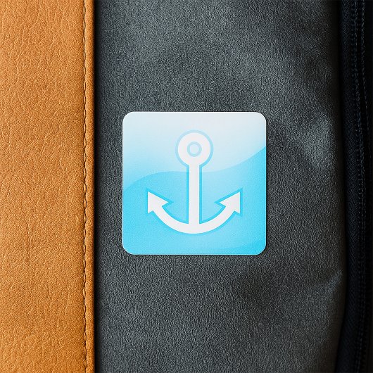 Sticker Carré Icône Ancre bleue marine moderne