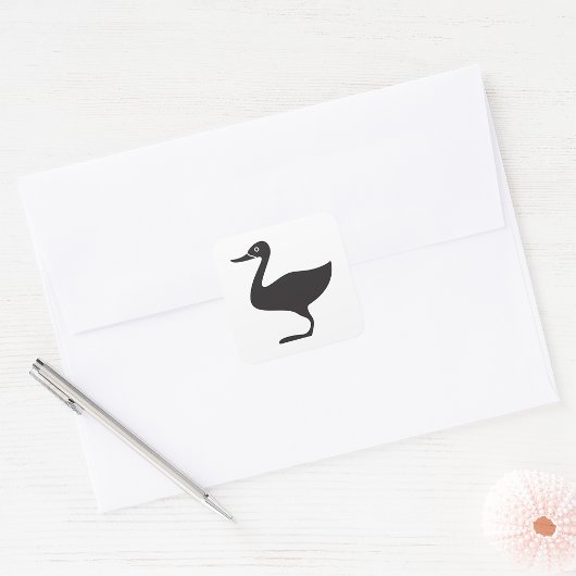 Sticker Carré Icône Black Duck Bird