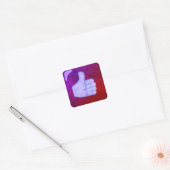 Sticker Carré Icône Bouton pouce (Enveloppe)