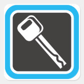 Sticker Carré Icône clé (Devant)