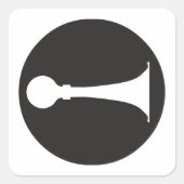 Sticker Carré Icône Corne (Devant)