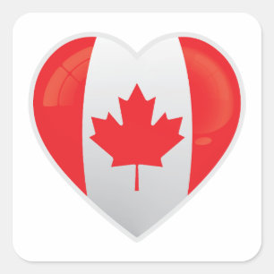 Sticker Carré Icône d'amour Canada