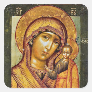 Sticker Carré Icône de la Théotokos (Vierge Marie) et de l'Enfan