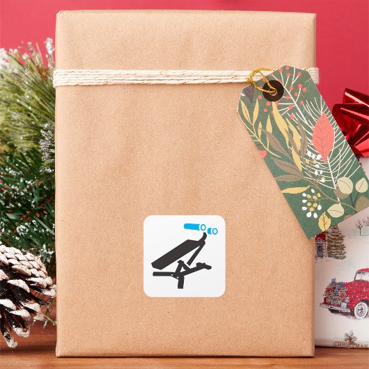 Sticker Carré Icône Équipement De Gym