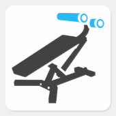 Sticker Carré Icône Équipement De Gym (Devant)