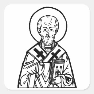 Sticker Carré Icône orthodoxe byzantine de Saint-Nicolas de Myre