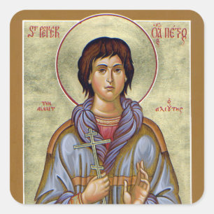 Sticker Carré Icône orthodoxe chrétienne de St-Pierre l'Aléoute