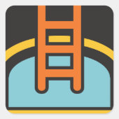 Sticker Carré Icône Piscine (Devant)