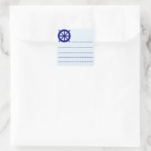 Sticker Carré Icône Roue de direction du navire (Sac)