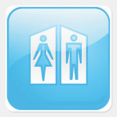 Sticker Carré Icône Toilettes (Devant)