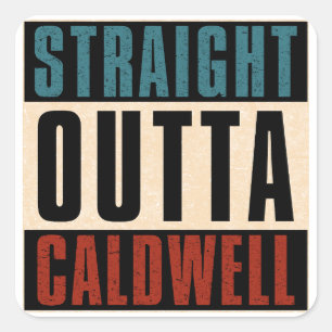 Sticker Carré ID Idaho de la sortie droite de Caldwell