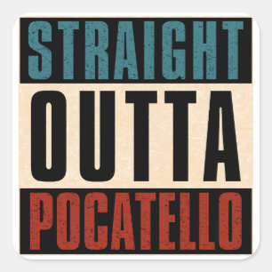 Sticker Carré ID Idaho de Pocatello de la sortie droite