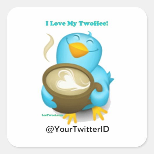 Sticker Carré ID Twitter J'adore les cadeaux Twoffee Apparel (Devant)