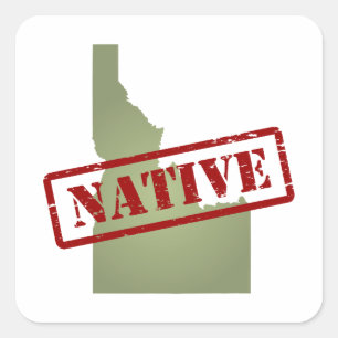 Sticker Carré Idaho Native avec Idaho Map