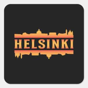 Sticker Carré Idée cadeau de Helsinki Finland City Skyline Citys