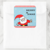 Sticker Carré idées cadeaux de Noël du pharmacien (Sac)