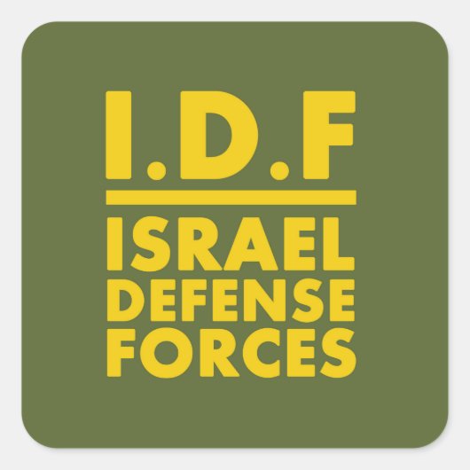 Sticker Carré IDF Israel Defence Forces2 - ENG - PLEIN (Devant)