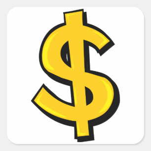 Sticker Carré Iellow dollar