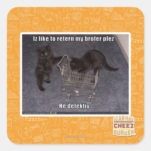 Sticker Carré Il a fait défaut (Devant)