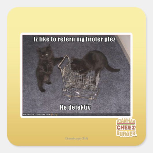 Sticker Carré Il a fait défaut (Devant)