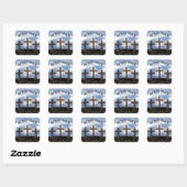 Sticker Carré Il A Risqué 3 Croix Robustes (Feuille)