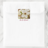 Sticker Carré "Il Est Ressuscité !" Résurrection dimanche (Sac)