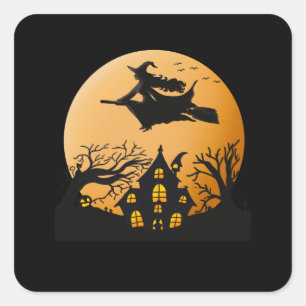 Sticker Carré Il Est Temps D'Être À Nouveau Éffrayant Hallowe