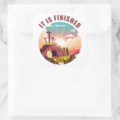 Sticker Carré Il Est Terminé Pâques Chrétiennes Pâques (Sac)