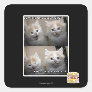 Sticker Carré Il était pelucheux