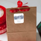 Sticker Carré Il fait froid à l'extérieur de la forêt de neige O