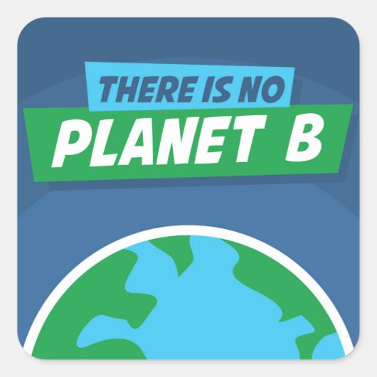 Sticker Carré Il N'Y A Pas De Planète B (Devant)
