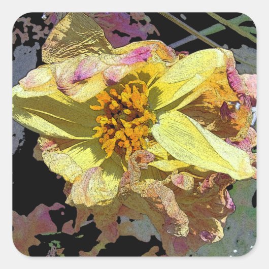 Sticker Carré "il passaggio di fiori" (Devant)