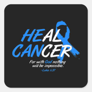 Sticker Carré Il peut guérir le cancer Ataxie Mois de sensibilis