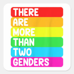 Sticker Carré Il y a plus de deux sexes dans la fla arc-en-ciel