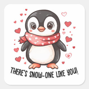 Sticker Carré Il y a Snow-One Like You Valentine's Day