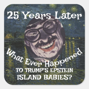 Sticker Carré Île de Trmp Epstein Fichiers Bébés Républicain Tru