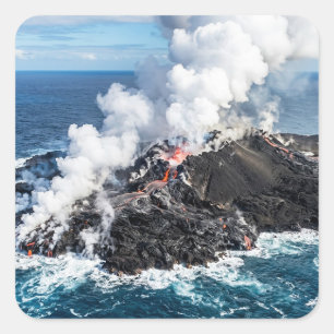 Sticker Carré Île volcanique