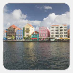 Sticker Carré Îles ABC, CURAÇAO, Willemstad: Front de mer
