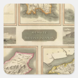 Sticker Carré Îles britanniques à distance