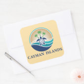Sticker Carré Îles Caïmans Caraïbes (Enveloppe)