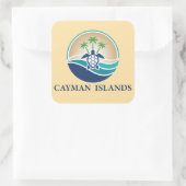 Sticker Carré Îles Caïmans Caraïbes (Sac)