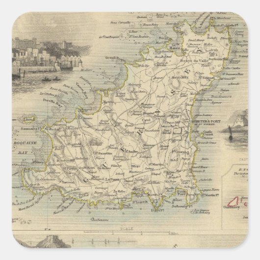 Sticker Carré Îles Channel (Devant)