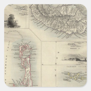 Sticker Carré Îles dans l'Océan atlantique