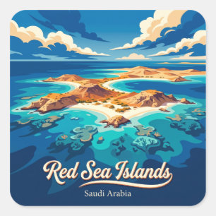 Sticker Carré Îles de la mer Rouge Arabie Saoudite